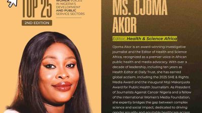 Ojoma Akor announced among Top 25 Women’s Voices in Nigeria’s Development and Public Service sectors